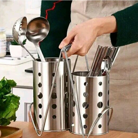 حامل أدوات مطبخ استانلس دبل